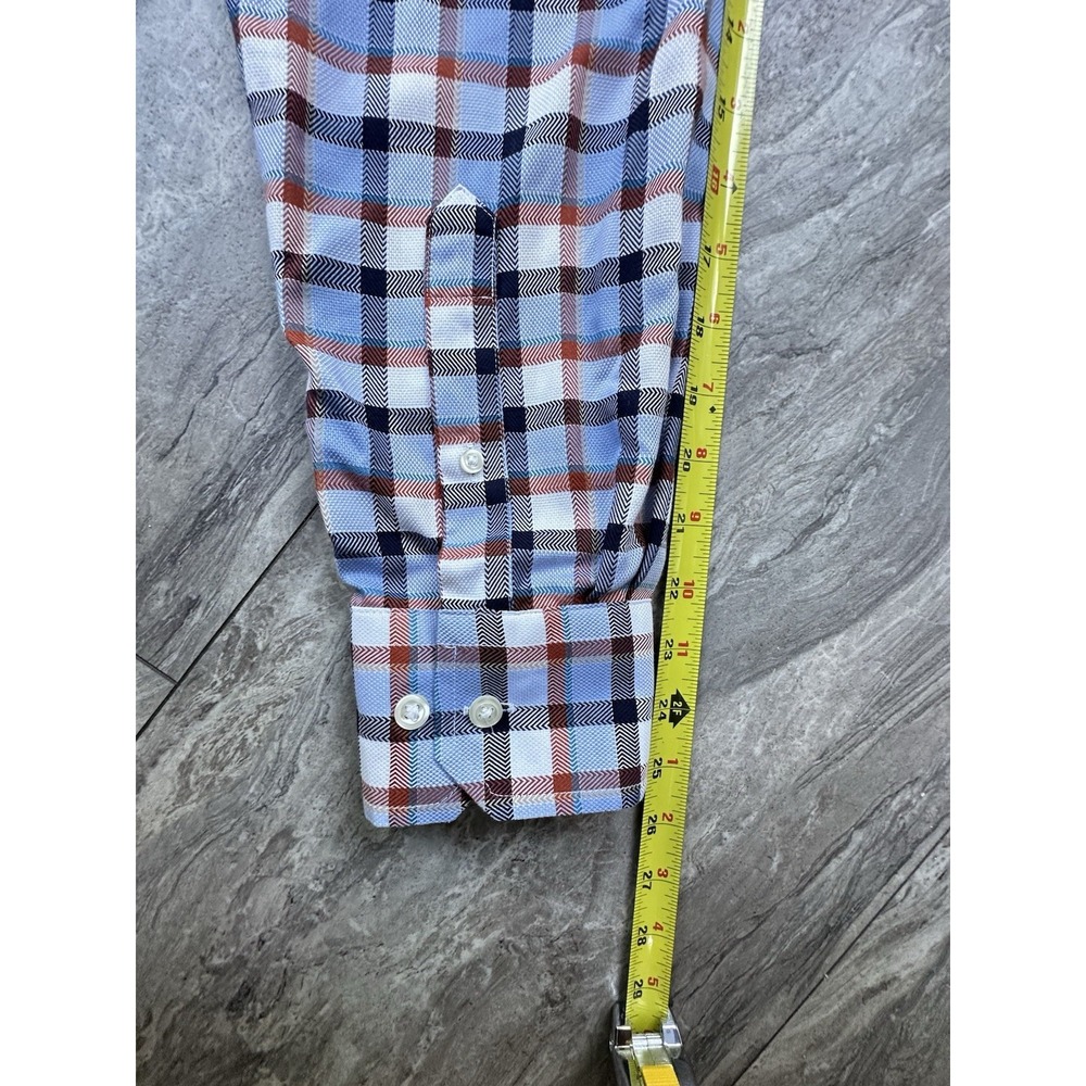 Egara Shirt Mens Slim Fit Check Cotton Non-Iron Flip Cuff Button Up Large
0251 - Picture 13 of 13